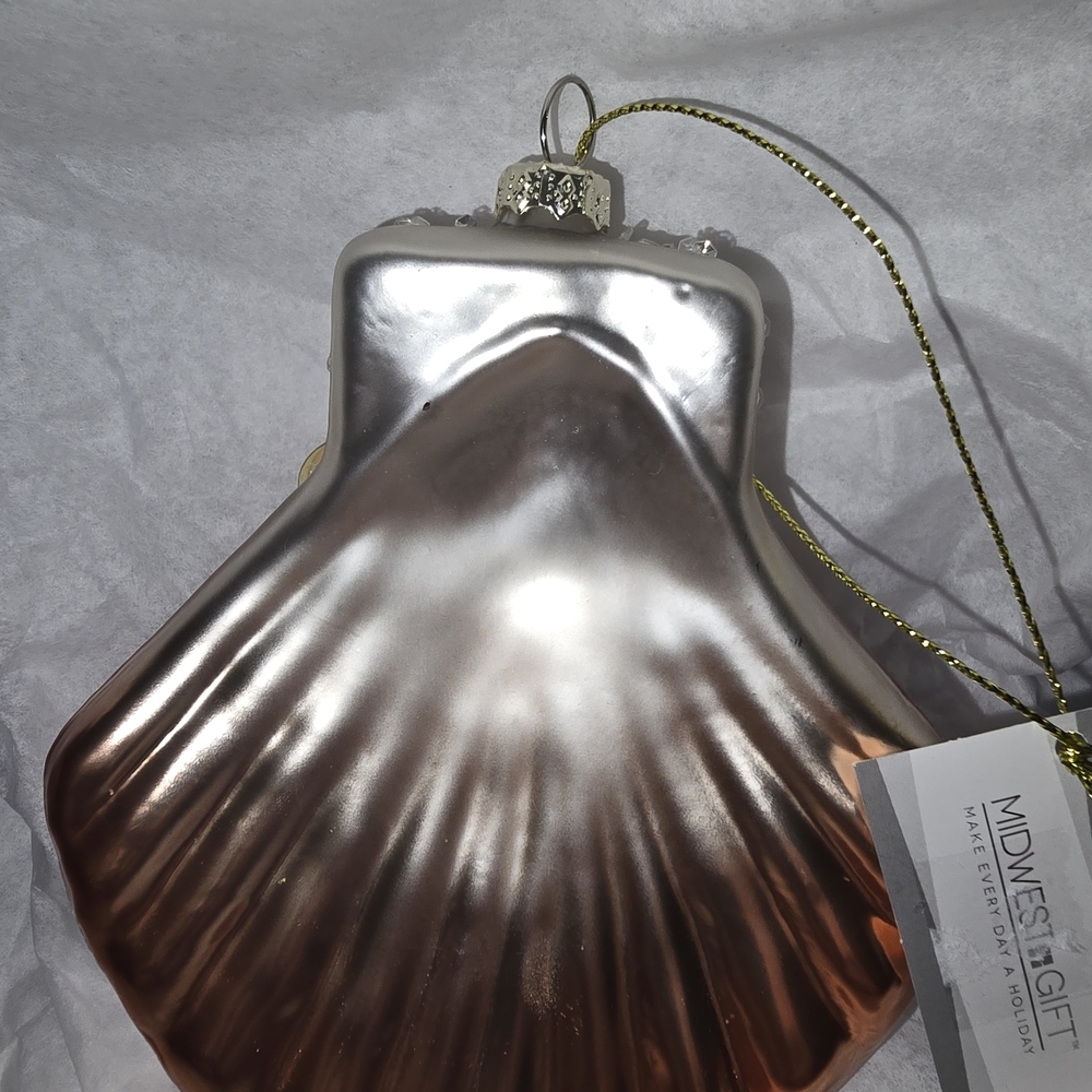 Iridescent Seashell Glass Christmas Ornament By Ganz - Picture 3 of 5